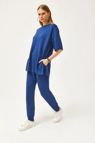 Women's Navy Flowy Crystal Set TKM-1 - 3