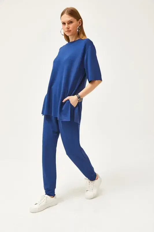 Women's Navy Flowy Crystal Set TKM-1 - 3