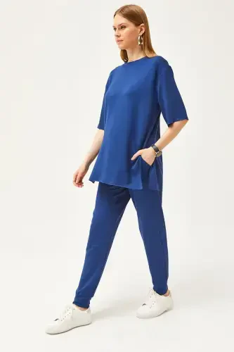 Women's Navy Flowy Crystal Set TKM-1 - 4