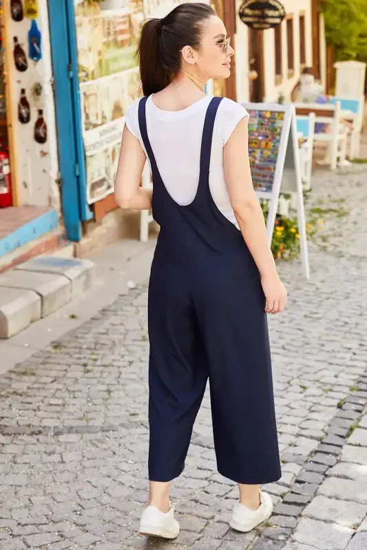 Women's Navy Gardener Jumpsuit ARM-20K001117-NAVY - 4