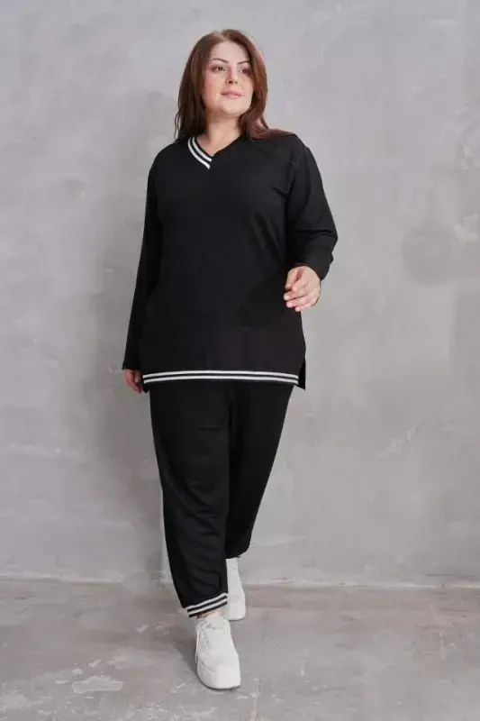 Women's New Season Long Sleeve Ribbed Detail Two Piece Set - 11