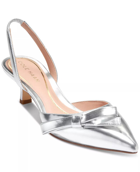 Women's Noella Bow Slingback Pumps Silver Specchio - 1