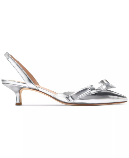 Women's Noella Bow Slingback Pumps Silver Specchio - 2