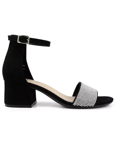 Women's Noelle Block Heel Sandals-Black Micro - SUGAR (1)