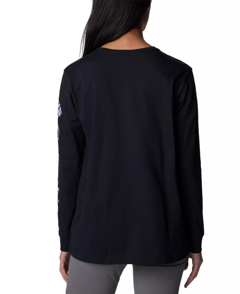 Women's North Cascades Cotton Long-Sleeve T-Shirt Black, Gumdrop - 2