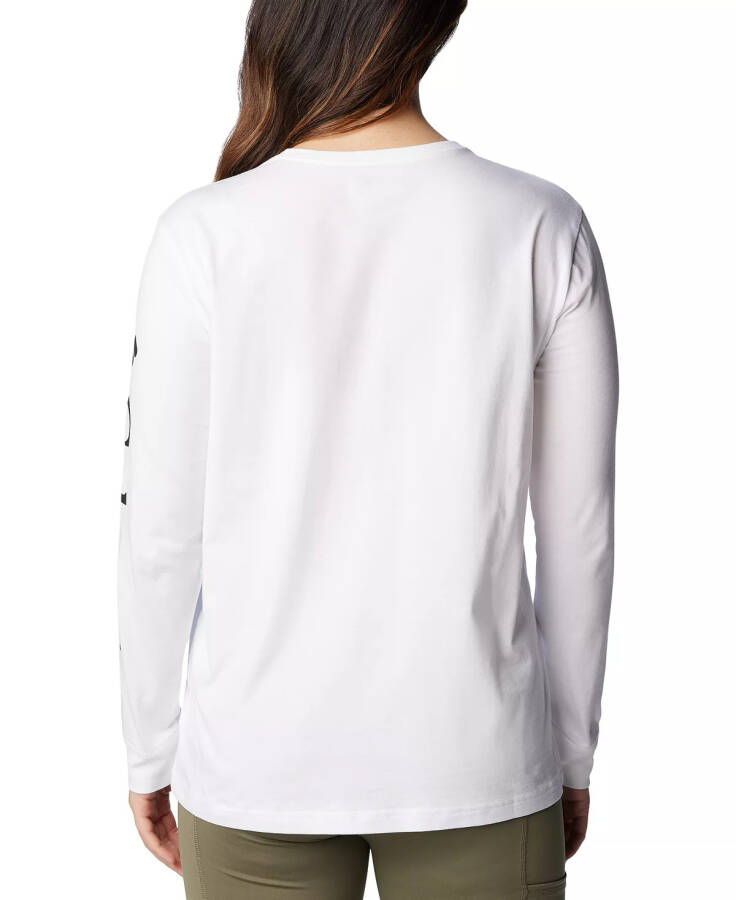 Women's North Cascades Cotton Long-Sleeve T-Shirt White, Gem Colu - 2