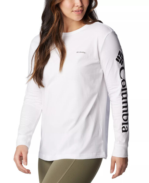 Women's North Cascades Cotton Long-Sleeve T-Shirt White, Gem Colu - 4