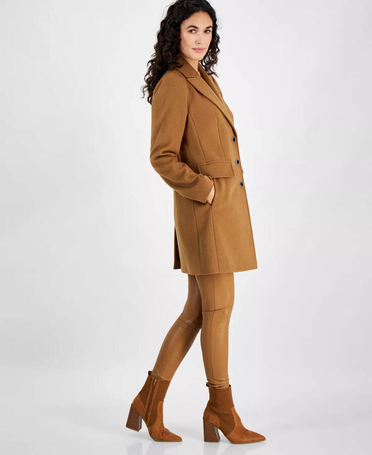 Women's Notched-Collar Coat Dark Camel - 3