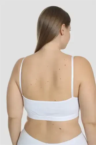 Women's Nursing Half-Top Bralette Spaghetti Strap White Lycra - 5