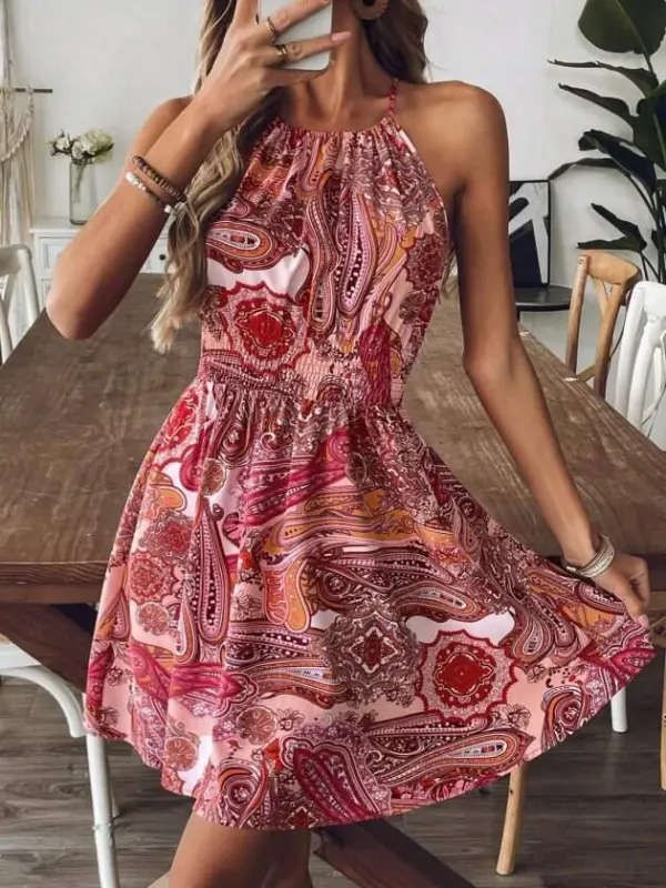 Women's Off-Shoulder Patterned Short Interlock Dress - BÜYÜKBEDENIZ