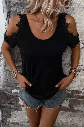 Women's Off-Shoulder Round Neck Viscose Blouse - 3