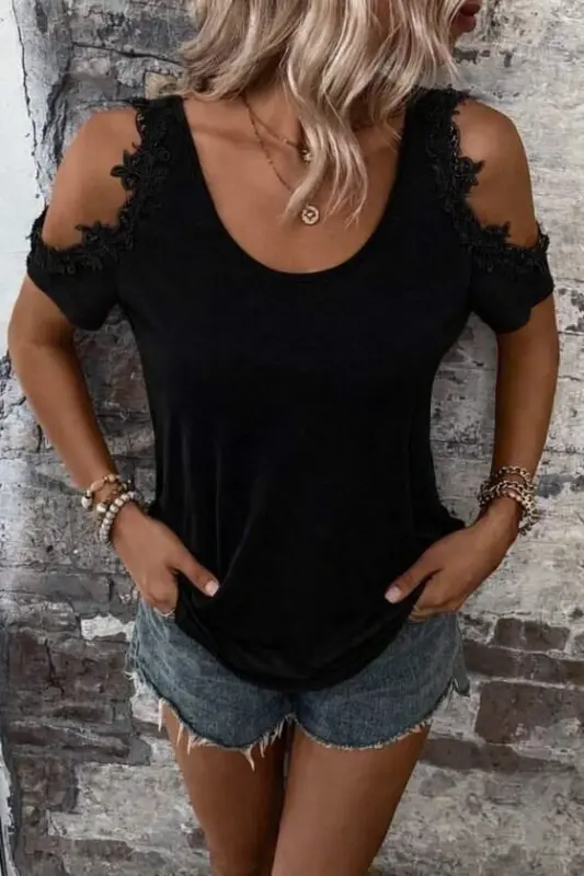 Women's Off-Shoulder Round Neck Viscose Blouse - 3