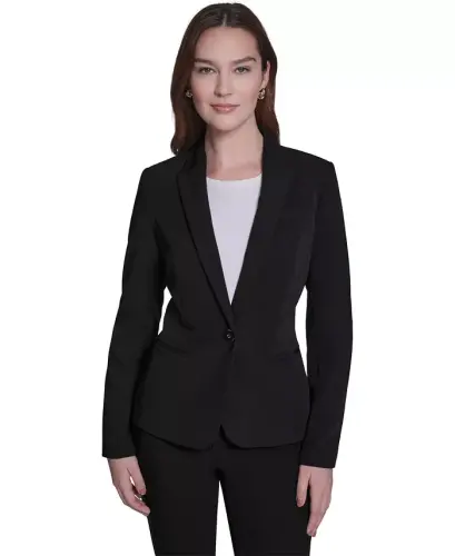 Women’s One-Button Blazer-Black 