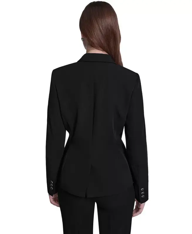 Women’s One-Button Blazer-Black - 2
