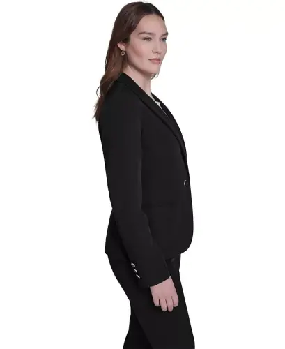 Women’s One-Button Blazer-Black - 3