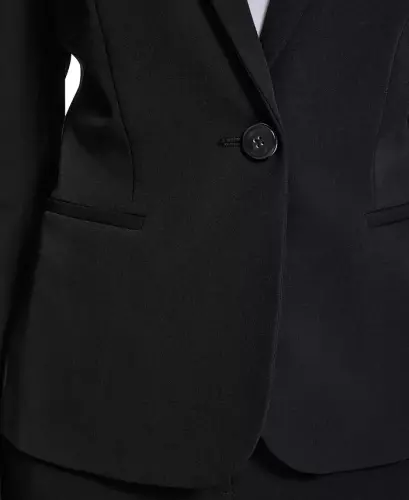 Women’s One-Button Blazer-Black - 4