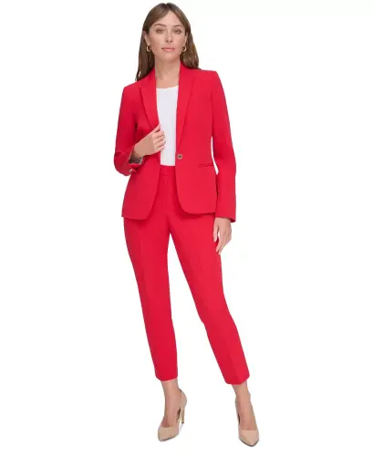 Women’s One-Button Blazer-Scarlet - 3