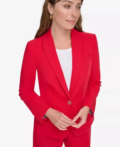 Women’s One-Button Blazer-Scarlet - 5