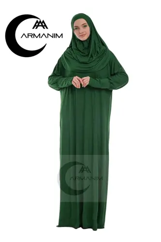 Women's One-Piece Prayer and Umrah Dress - GREEN - 1