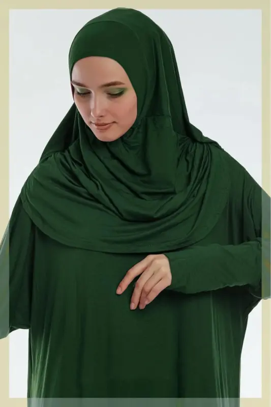 Women's One-Piece Prayer and Umrah Dress - GREEN - 2