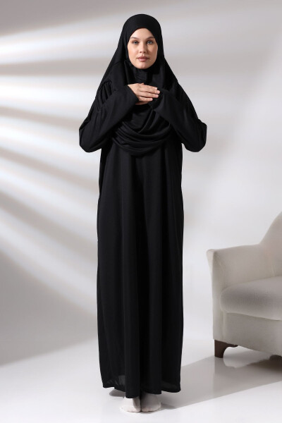 Women's One Piece Prayer Dress with Bag Black - 7