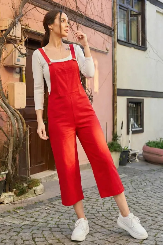 Women's Open Red Overall ARM-20K001117 - 4