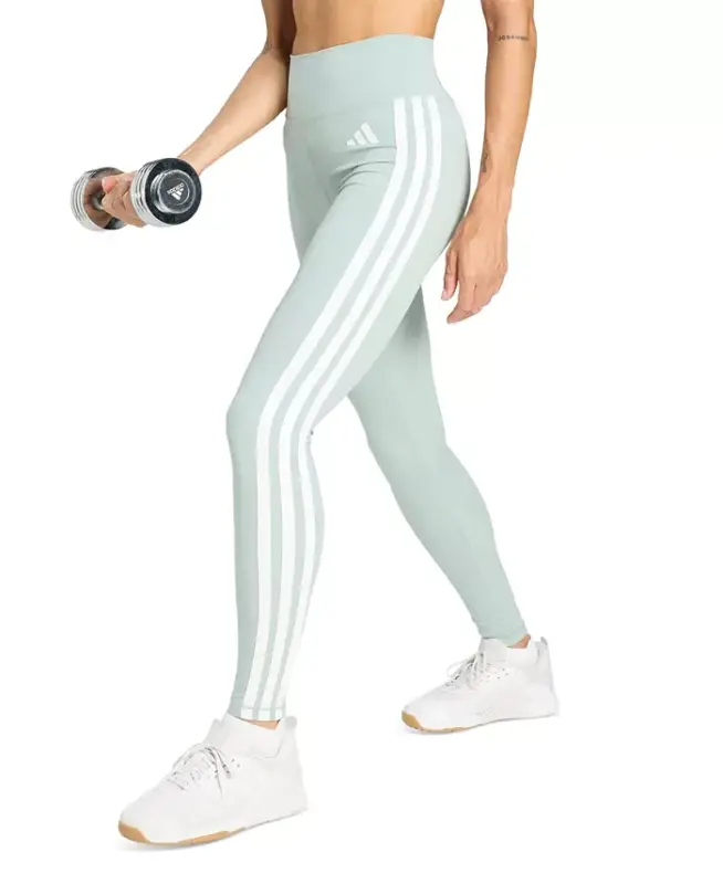 Women's Optime Essentials 7/8 Leggings - Wonder Sage/white - ADIDAS