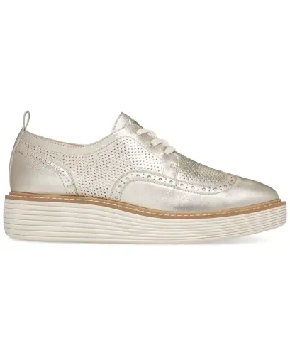 Women's OriginalGrand Wingtip Platform Oxfords-Gold Talca, Ivory - COLE HAAN (1)