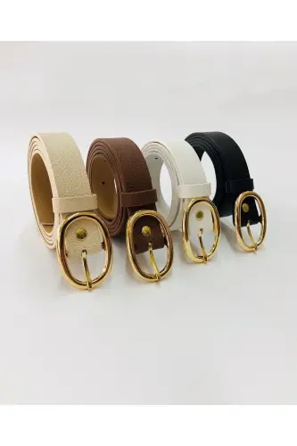 Women's Oval Buckle Trousers Belt, Jacket Belt, Dress Belt, Shirt Belt - 3
