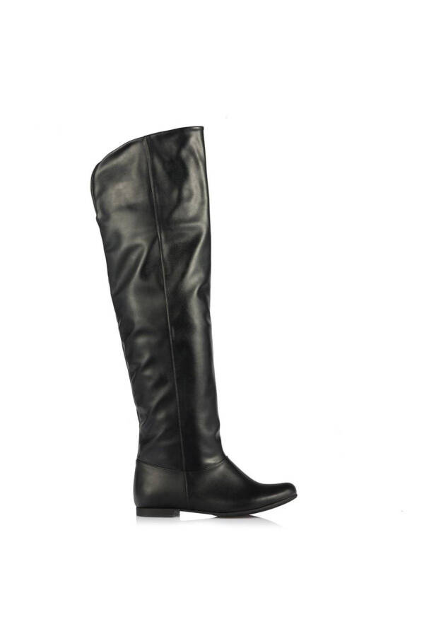 Women's over-the-knee boots in black, large sizes 41-44. - 5