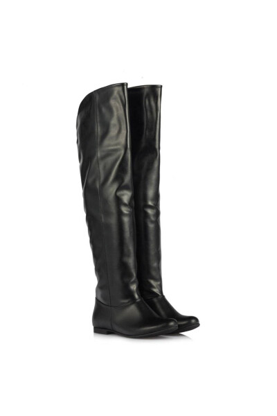 Women's over-the-knee boots in black, large sizes 41-44. - 6