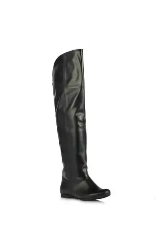 Women's over-the-knee boots in black, large sizes 41-44. - 37NUMARA (1)