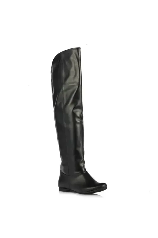 Women's over-the-knee boots in black, large sizes 41-44. - 2