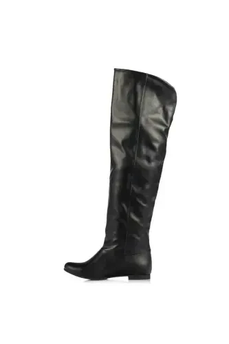 Women's over-the-knee boots in black, large sizes 41-44. - 3
