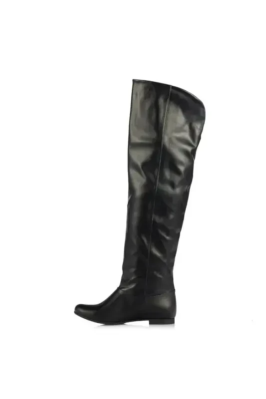Women's over-the-knee boots in black, large sizes 41-44. - 3