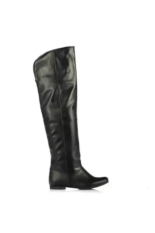 Women's over-the-knee boots in black, large sizes 41-44. - 4