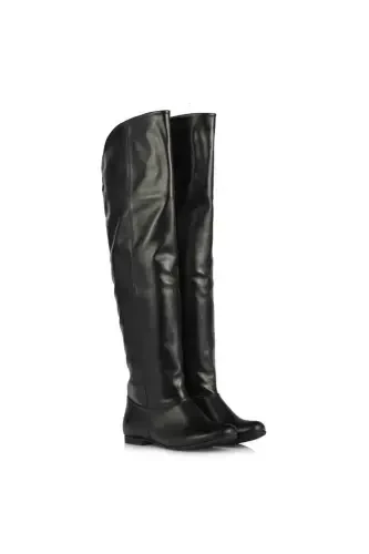 Women's over-the-knee boots in black, large sizes 41-44. - 5