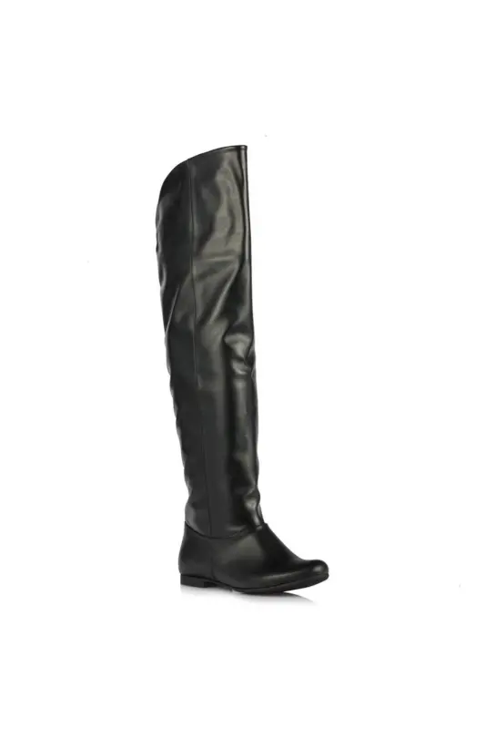 Women's over-the-knee boots in black, large sizes 41-44. - 4