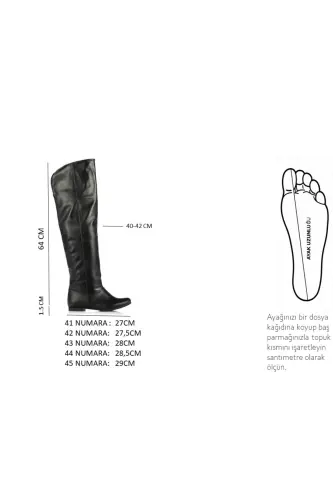 Women's over-the-knee boots in black, large sizes 41-44. - 5