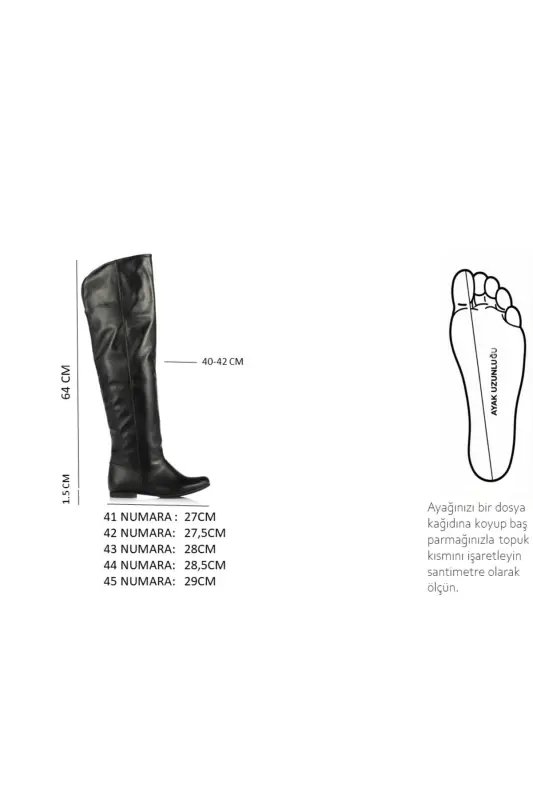 Women's over-the-knee boots in black, large sizes 41-44. - 5