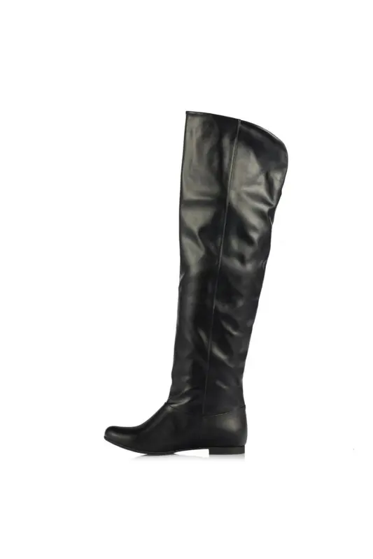 Women's over-the-knee boots in black, large sizes 41-44. - 6