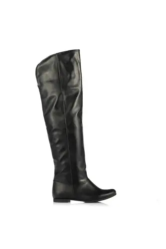 Women's over-the-knee boots in black, large sizes 41-44. - 7