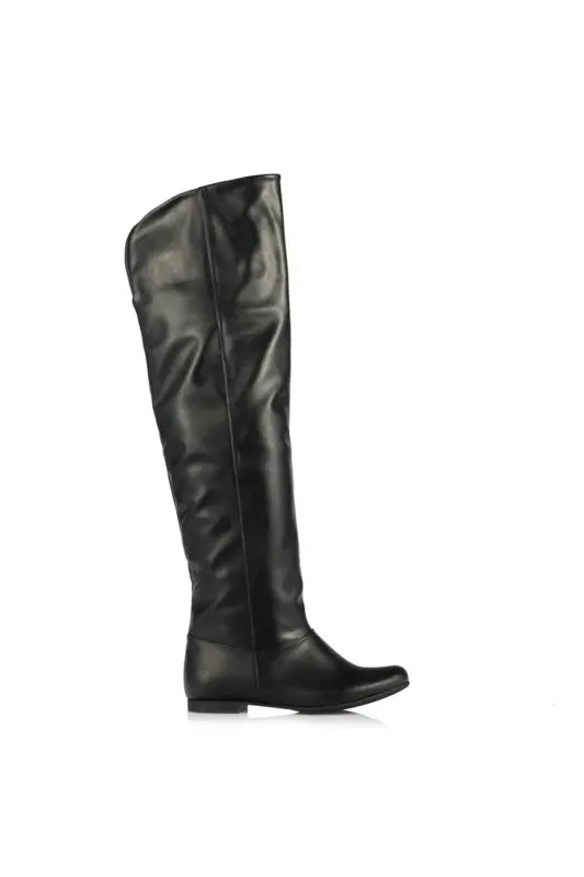 Women's over-the-knee boots in black, large sizes 41-44. - 7