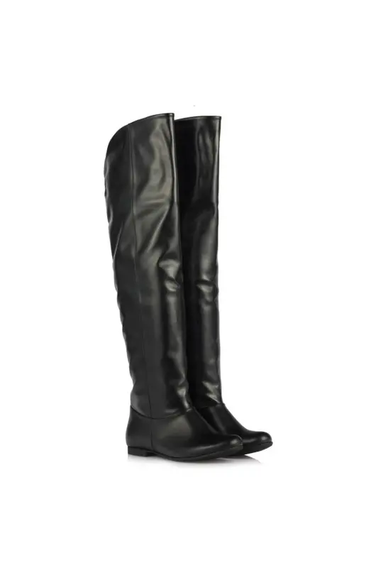 Women's over-the-knee boots in black, large sizes 41-44. - 8