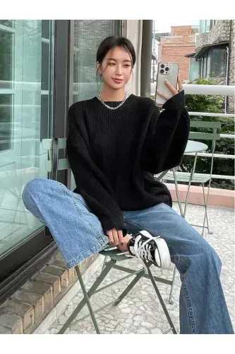 Women's Oversized Sweater - DIER MODA (1)