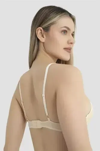 Women's Padded Push-up Underwire Minimizer Bra 3-pack White Black Nude - BÜYÜKBEDENIZ (1)