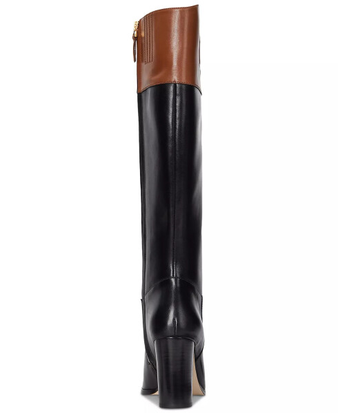 Women's Page II Tall Boots Black, Deep Saddle Tan - 3