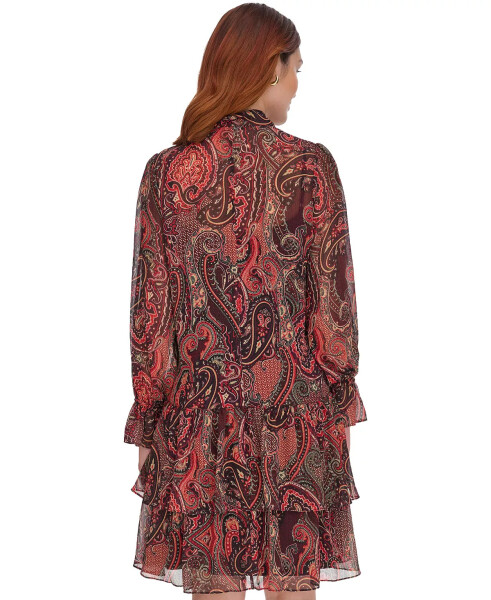 Women's Paisley Tie-Neck Tiered Dress - 2