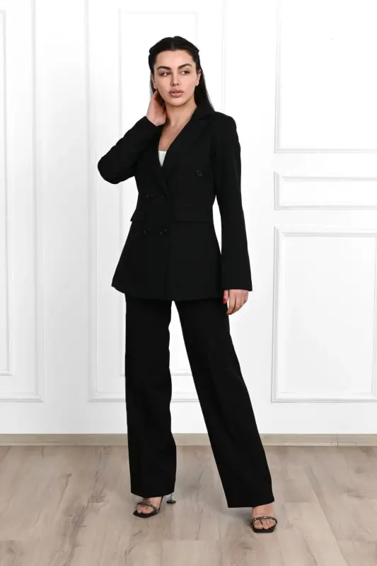 Women's Palazzo Pants Suit Jacket 0111-23 - KOZA BUTIK