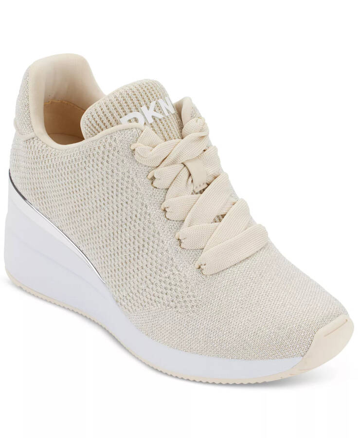 Women's Parks Lace-Up Wedge Sneakers Bone/ Silver - 5